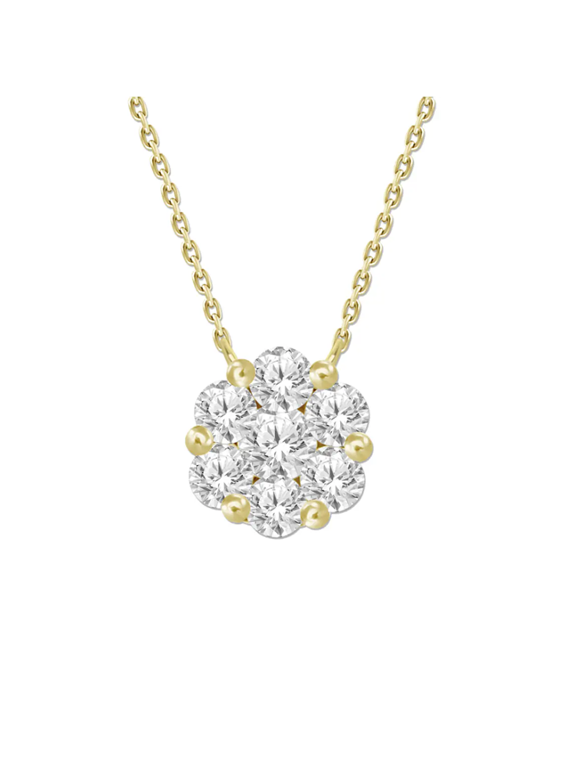 Collar Maxi Roseta Diamantes Oro Amarillo 18K 1