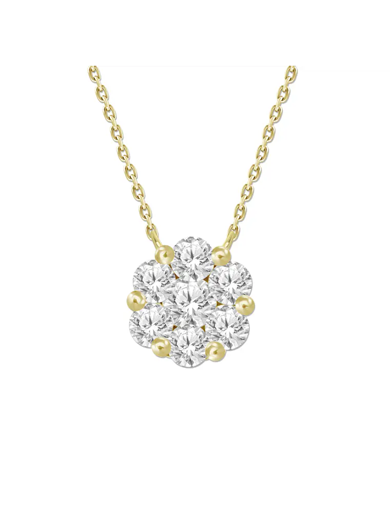 Collar Maxi Roseta Diamantes Oro Amarillo 18K 1