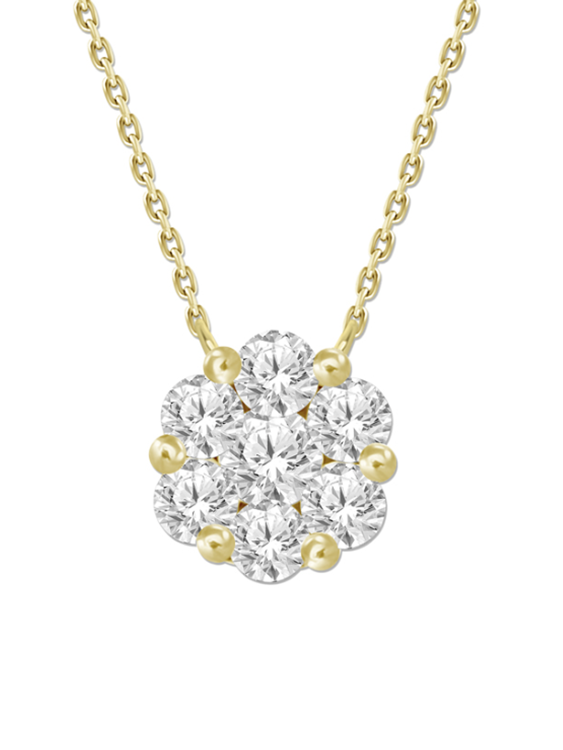 Collar Maxi Roseta Diamantes Oro Amarillo 18K 1