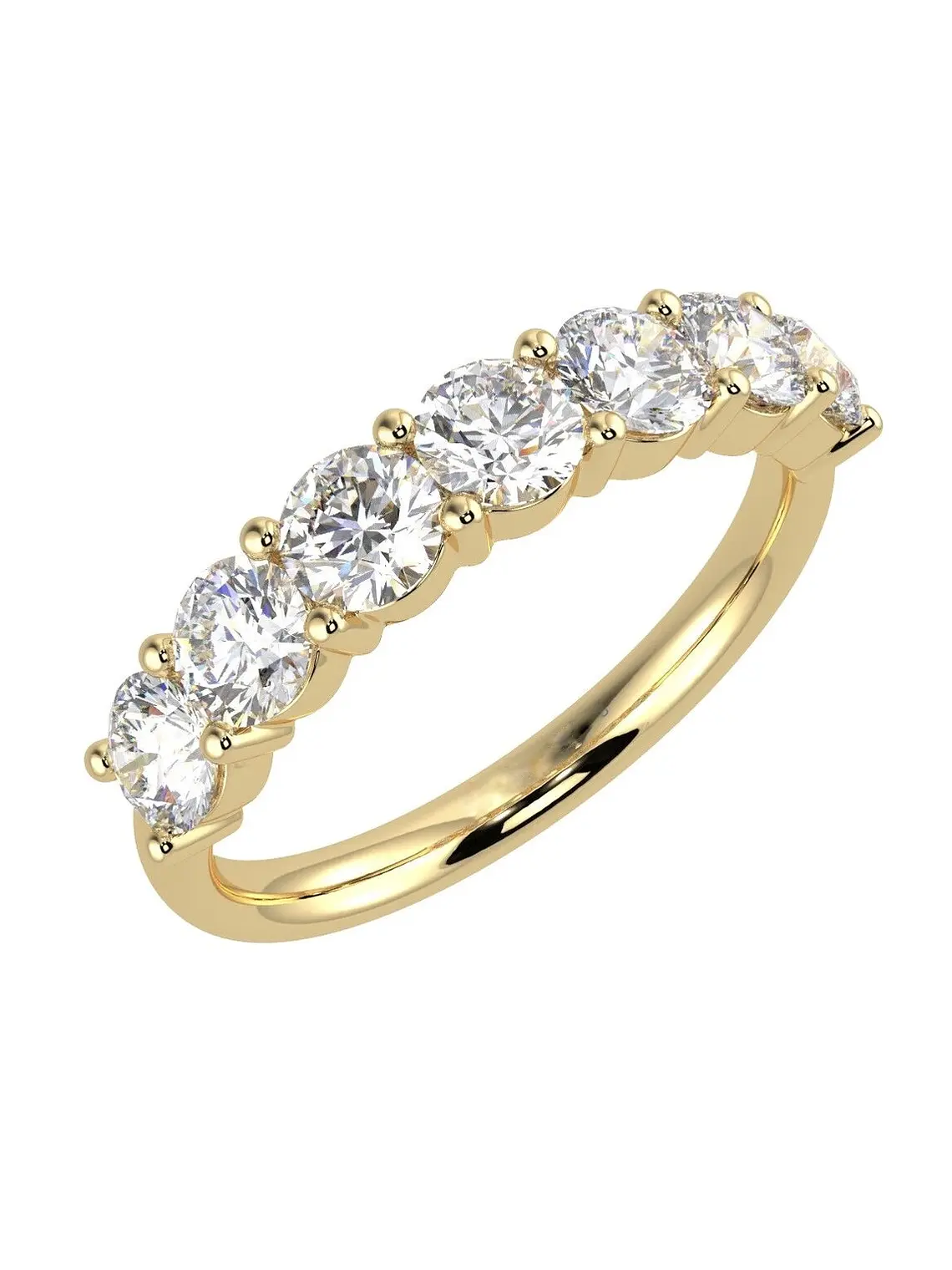 Magnífico Anillo  de Compromiso Cintillo Diamantes Oro Amarillo 18K 1