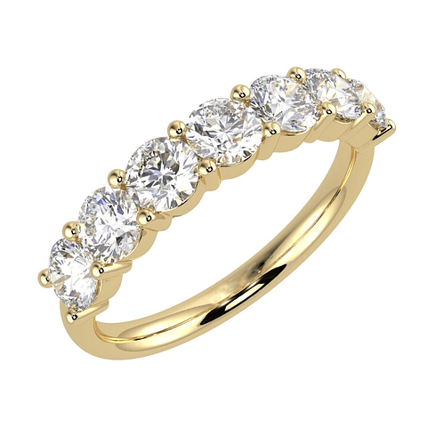 Magnífico Anillo  de Compromiso Cintillo Diamantes Oro Amarillo 18K