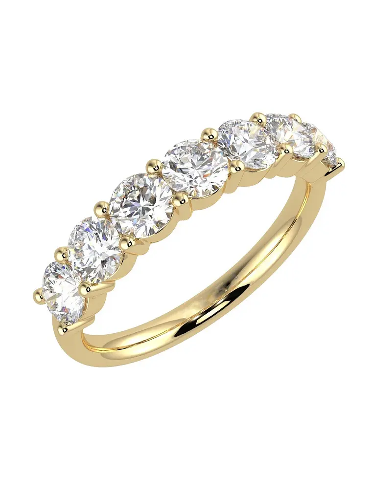 Magnífico Anillo  de Compromiso Cintillo Diamantes Oro Amarillo 18K 1