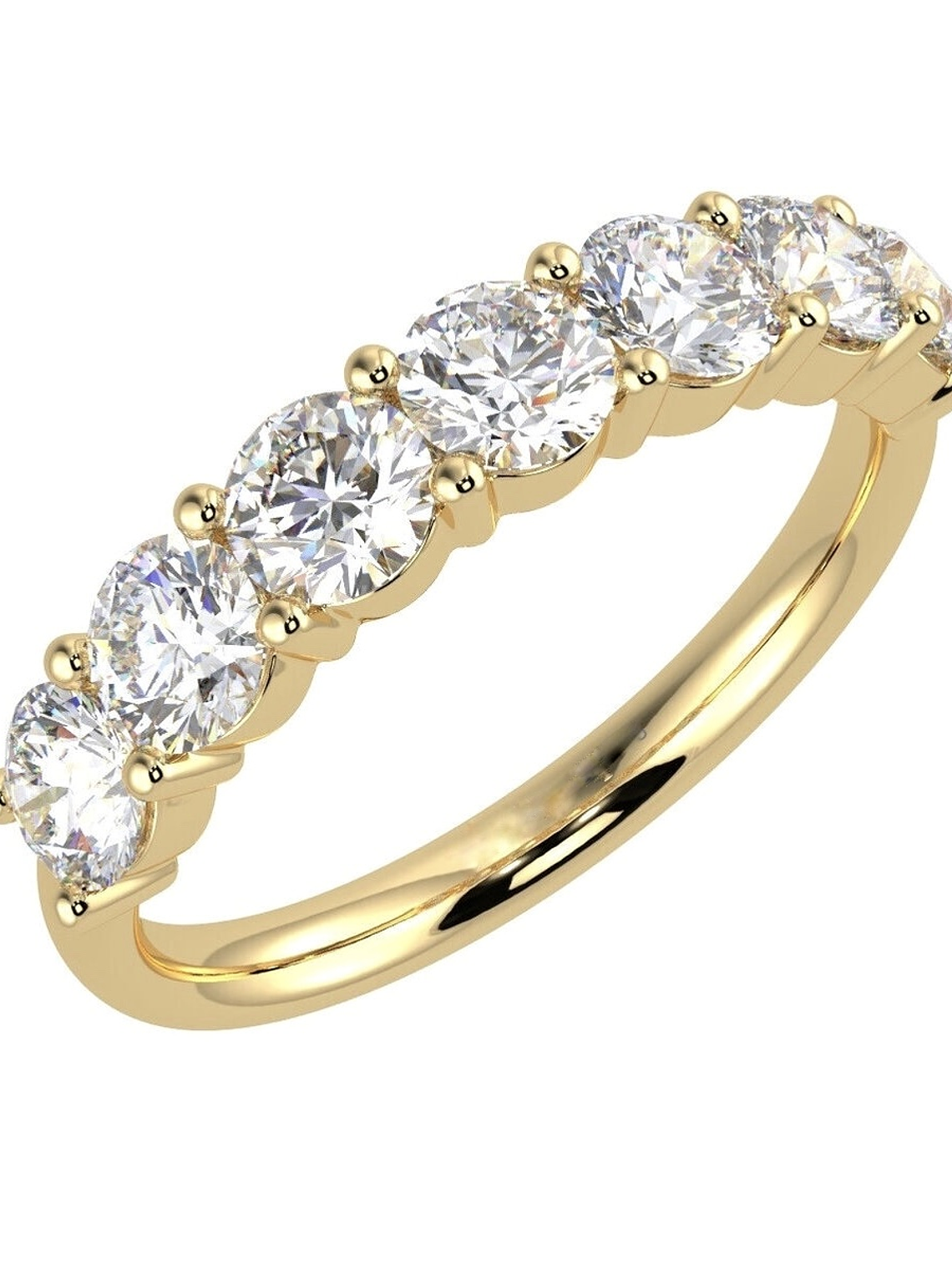 Magnífico Anillo  de Compromiso Cintillo Diamantes Oro Amarillo 18K 1