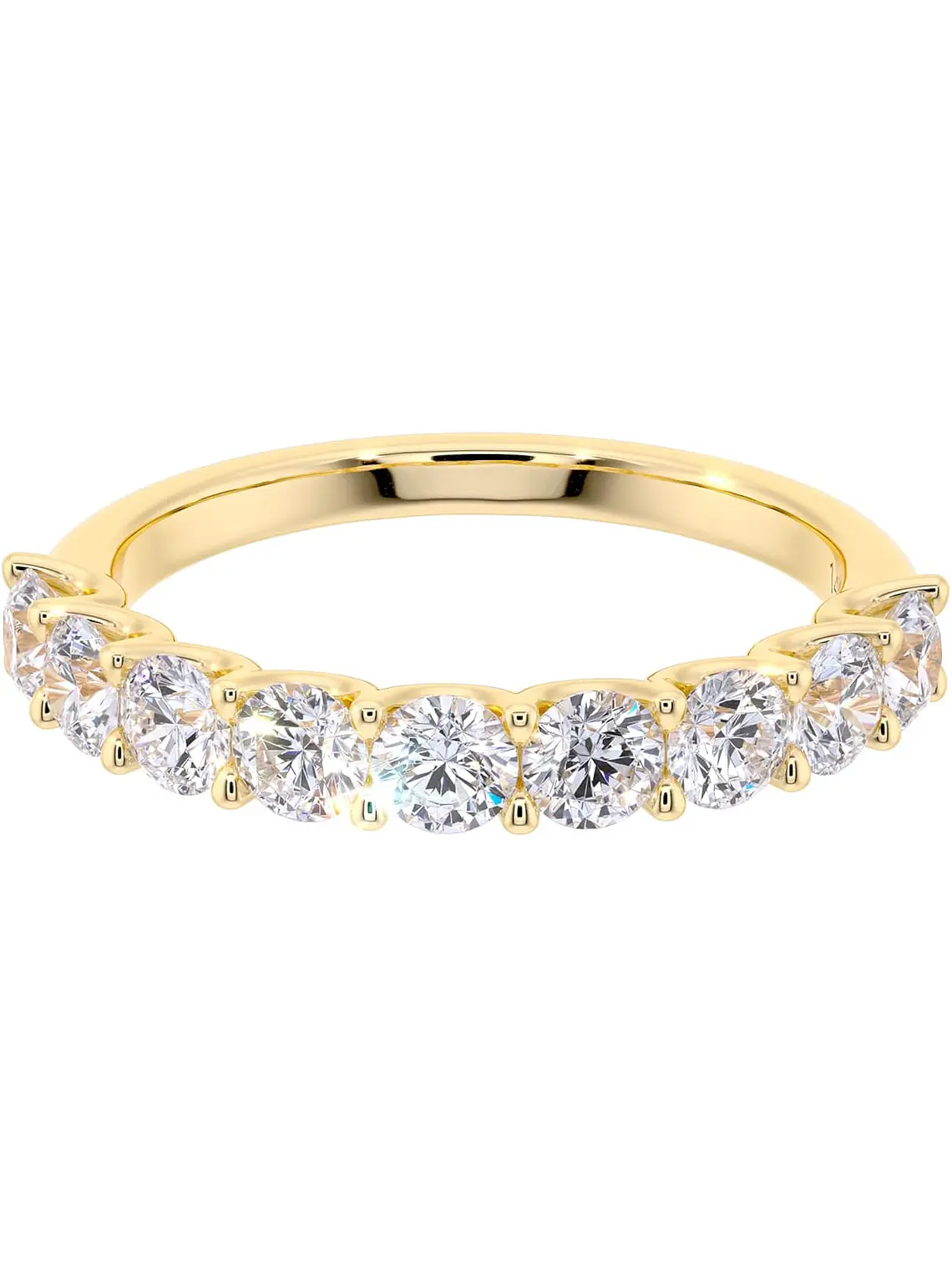 Anillo Medio Cintillo 11 Diamantes en Oro Amarillo 18K 2