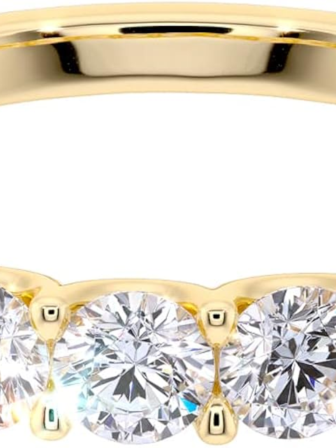 Anillo Medio Cintillo 11 Diamantes en Oro Amarillo 18K 2