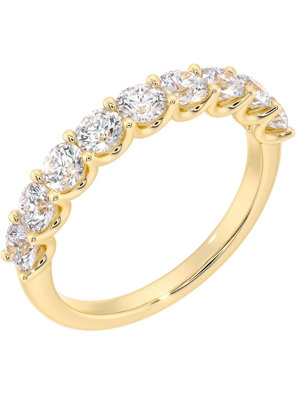 Anillo Medio Cintillo 11 Diamantes en Oro Amarillo 18K 1