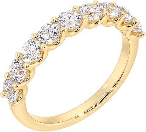Anillo Medio Cintillo 11 Diamantes en Oro Amarillo 18K