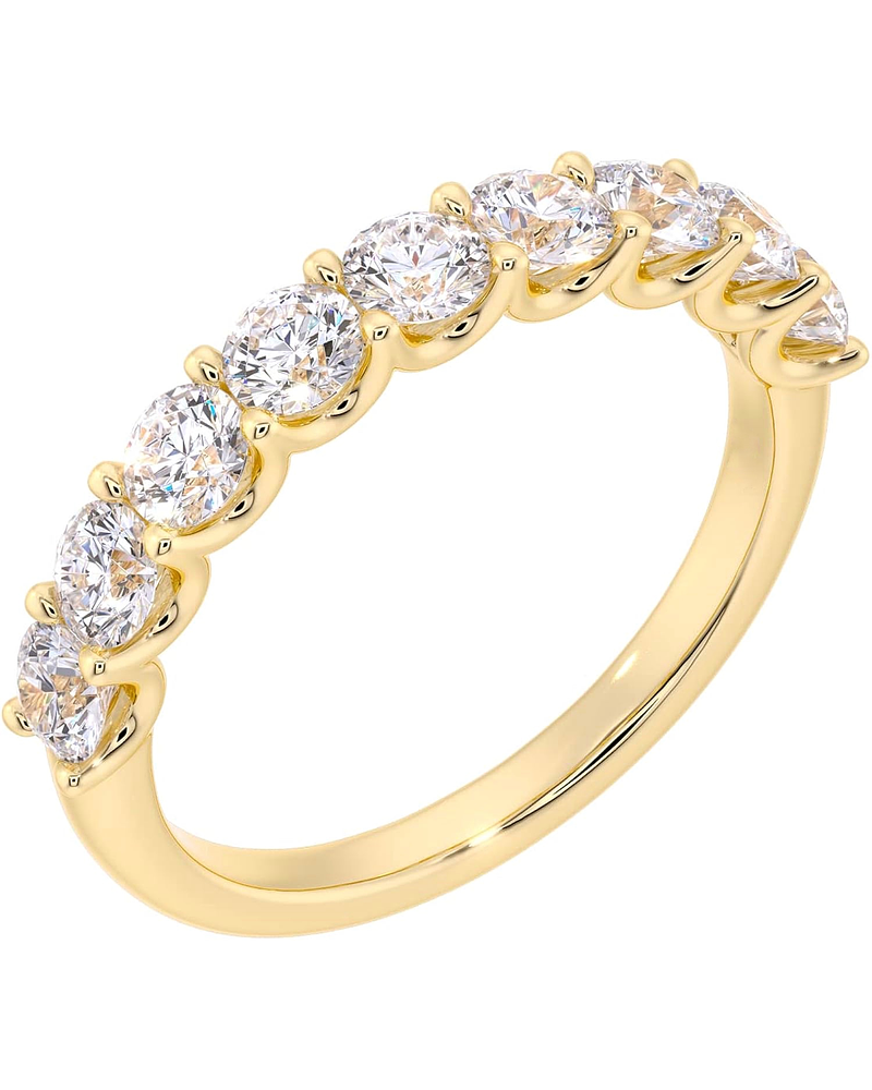 Anillo Medio Cintillo 11 Diamantes en Oro Amarillo 18K