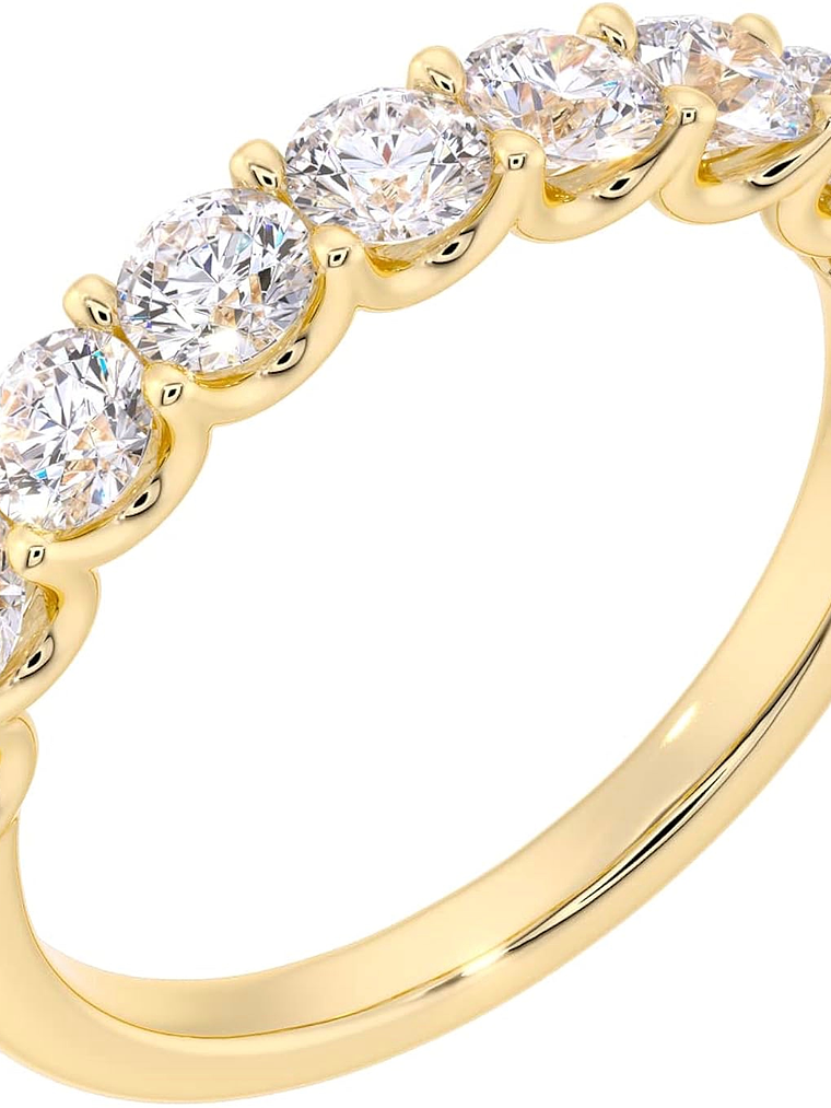 Anillo Medio Cintillo 11 Diamantes en Oro Amarillo 18K 1