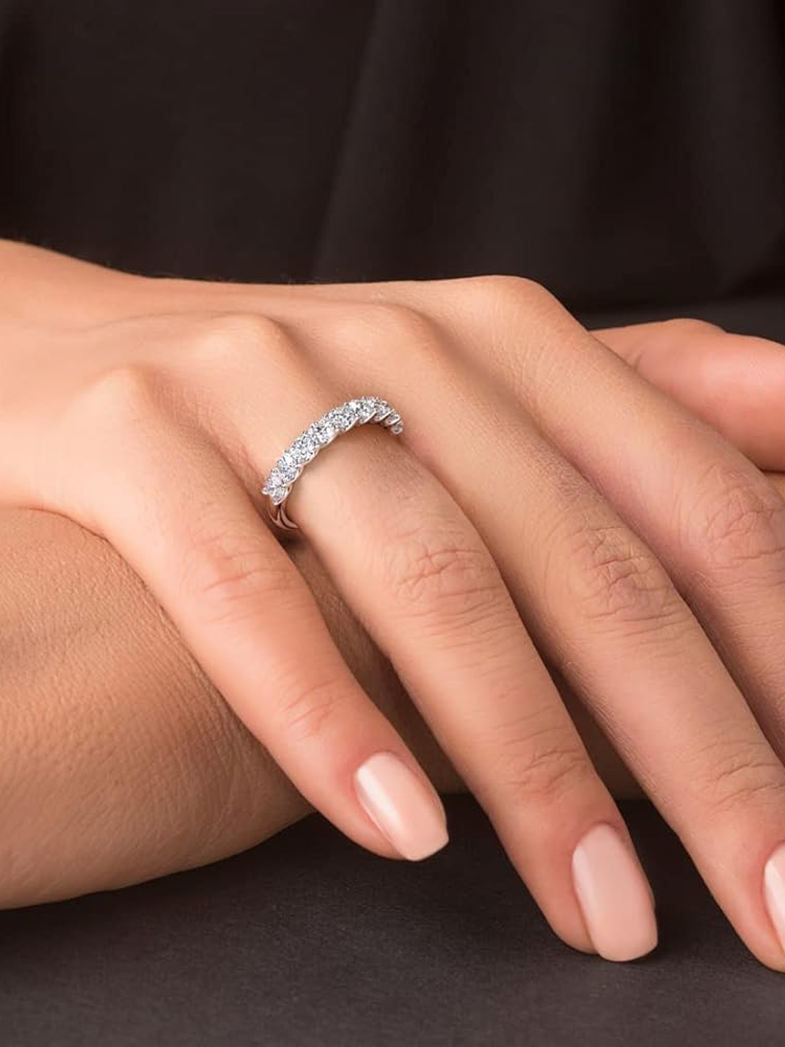 Anillo Medio Cintillo 11 Diamantes en Oro Amarillo 18K 3