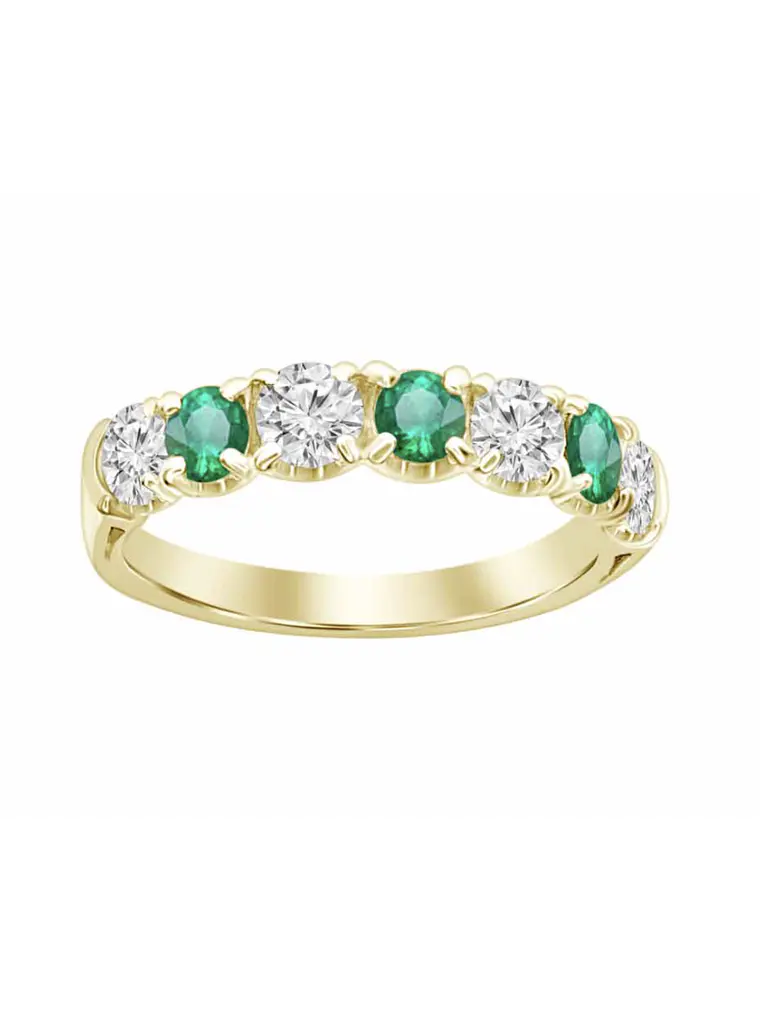 Anillo Esmeraldas y Diamantes en Oro Amarillo 18K 1