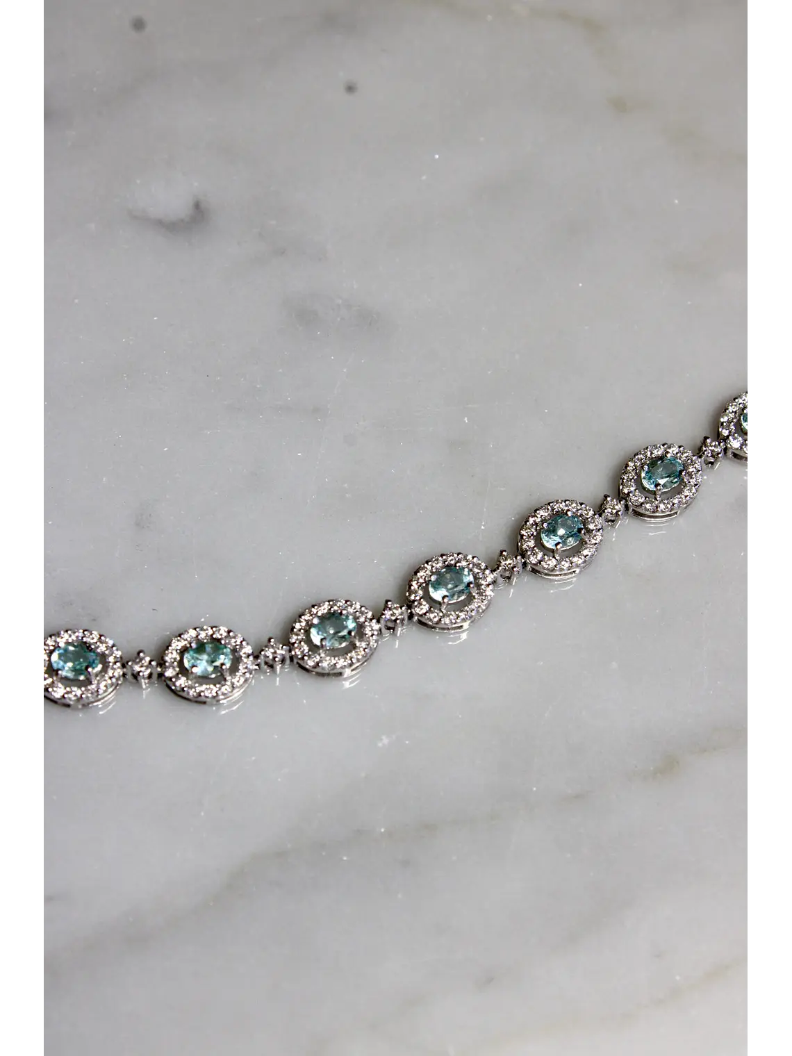 Maravilloso Brazalete Turmalina Paraíba y Diamantes en Platino 5