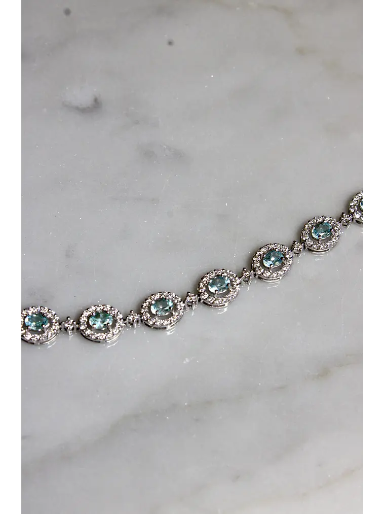 Maravilloso Brazalete Turmalina Paraíba y Diamantes en Platino 5