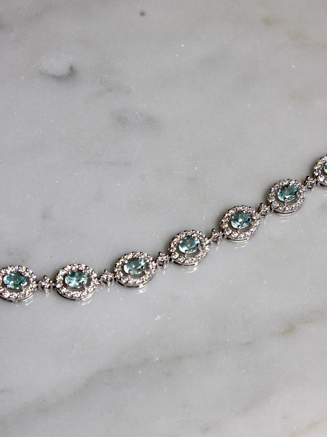 Maravilloso Brazalete Turmalina Paraíba y Diamantes en Platino 5