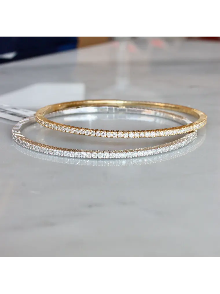 Maravillosa Esclava Flexible Irrompible Diamantes en Oro Amarillo 18K 3