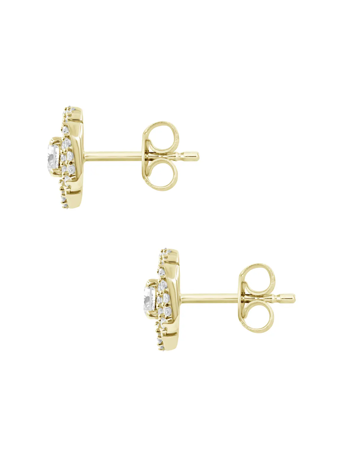 Aros Diamantes Redondos en Oro Amarillo18K 3