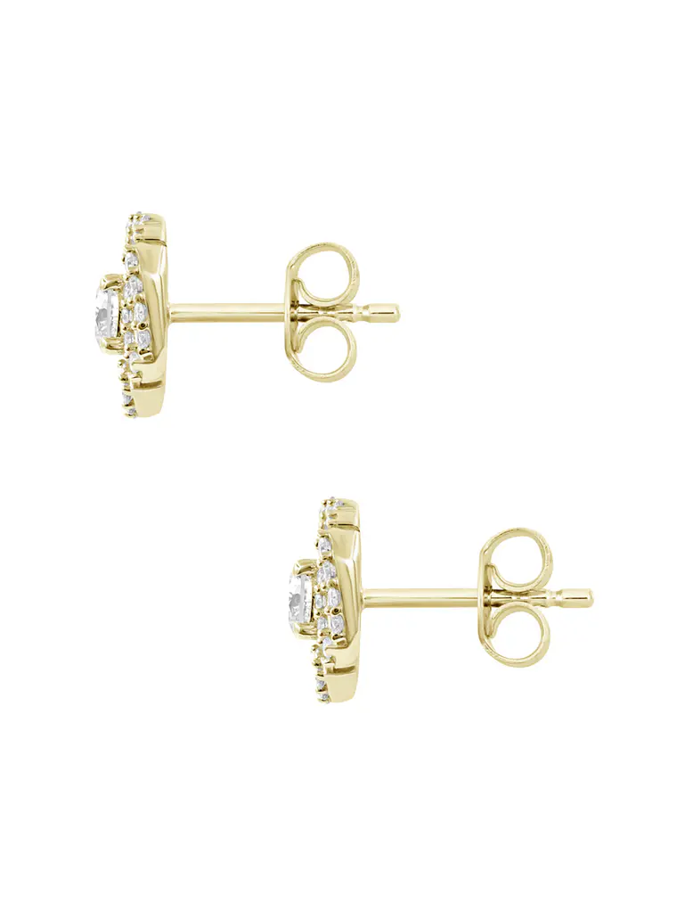 Aros Diamantes Redondos en Oro Amarillo18K 3