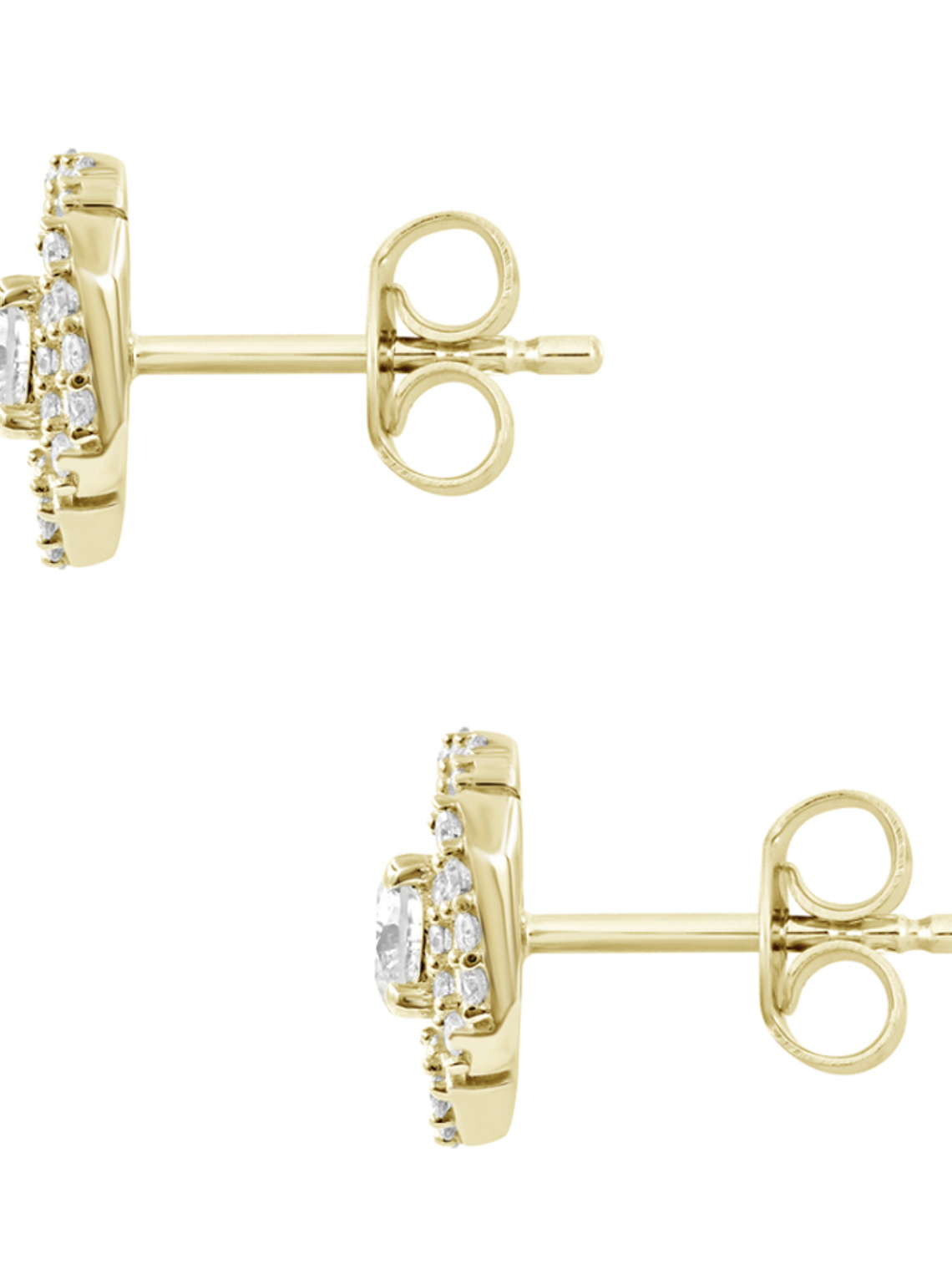 Aros Diamantes Redondos en Oro Amarillo18K 3