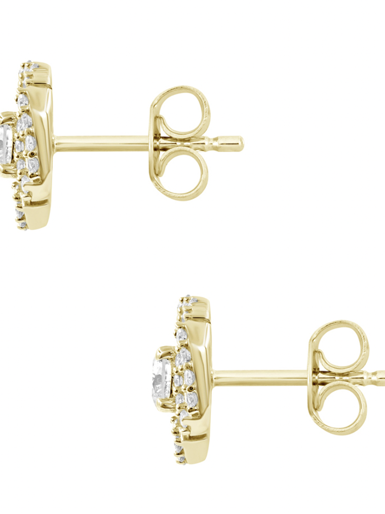 Aros Diamantes Redondos en Oro Amarillo18K 3