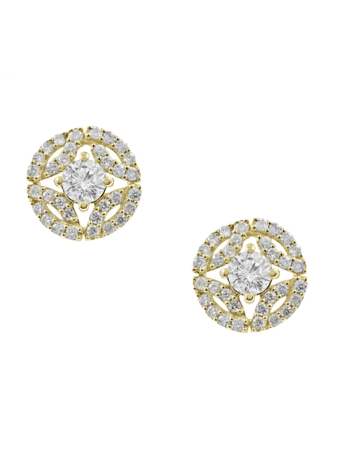 Aros Diamantes Redondos en Oro Amarillo18K 1