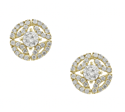 Aros Diamantes Redondos en Oro Amarillo18K