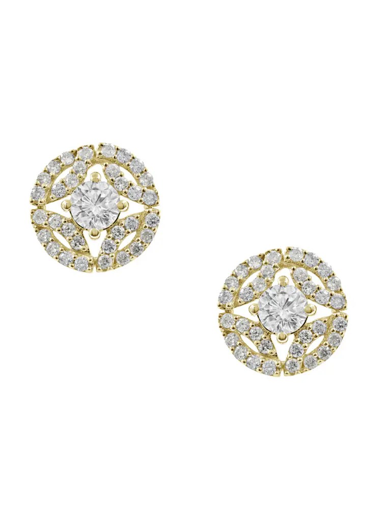 Aros Diamantes Redondos en Oro Amarillo18K 1