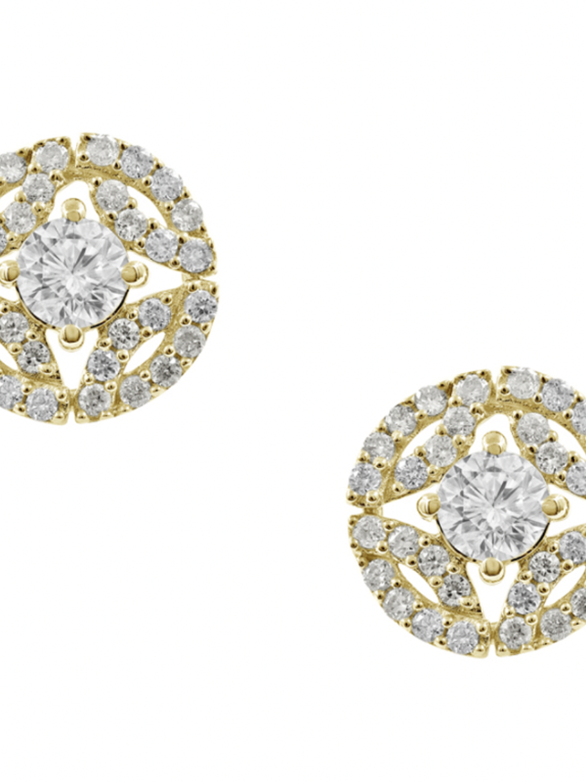 Aros Diamantes Redondos en Oro Amarillo18K 1