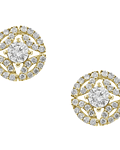 Aros Diamantes Redondos en Oro Amarillo18K