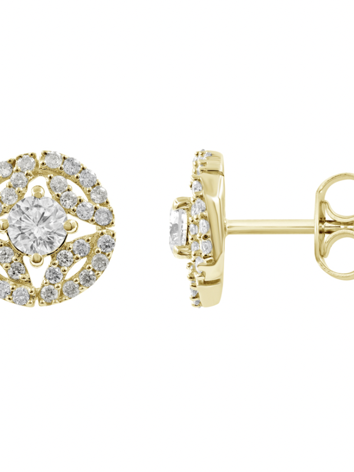 Aros Diamantes Redondos en Oro Amarillo18K 4