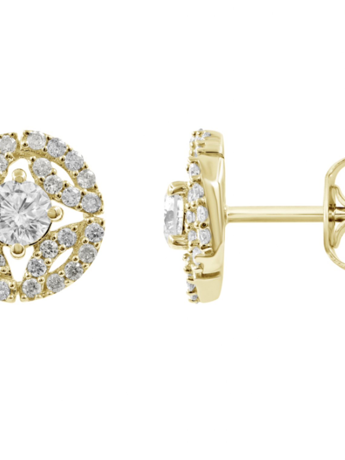 Aros Diamantes Redondos en Oro Amarillo18K 2