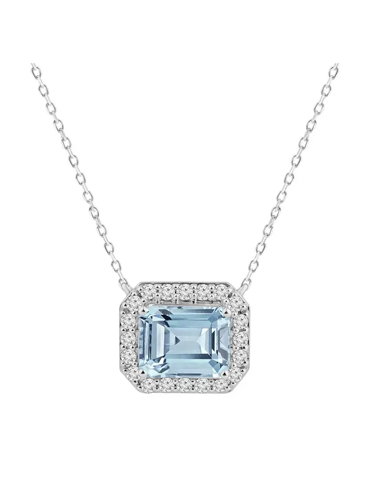 Collar Choker Maxi Aguamarina y Diamantes en Platino 18K 1