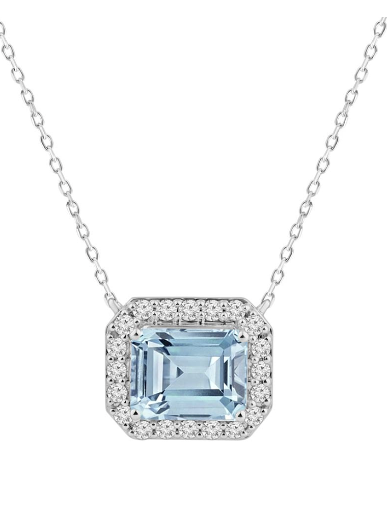 Collar Choker Maxi Aguamarina y Diamantes en Platino 18K 1