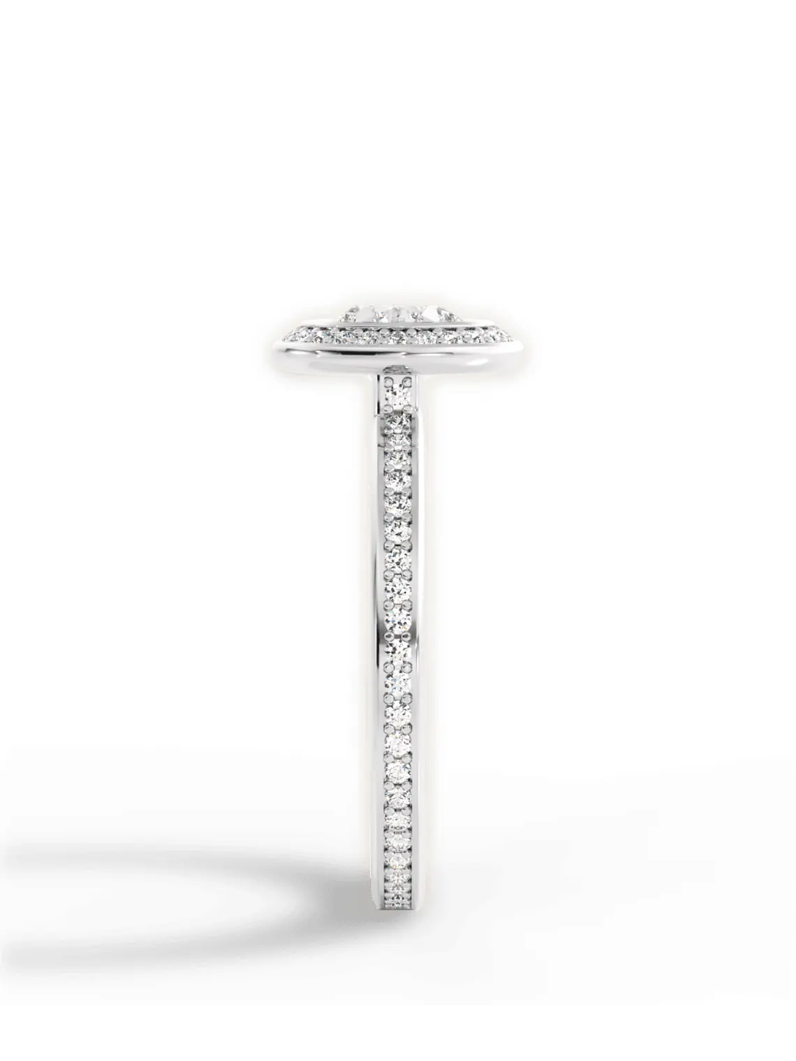 Anillo Solitario + Sinfín Diamantes Naturales en Platino 2