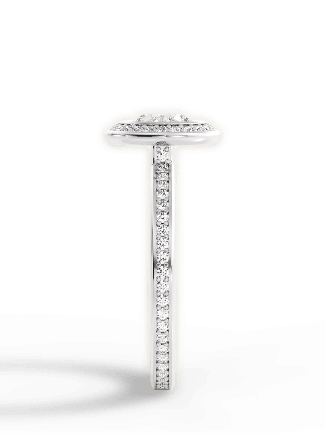 Anillo Solitario + Sinfín Diamantes Naturales en Platino 2