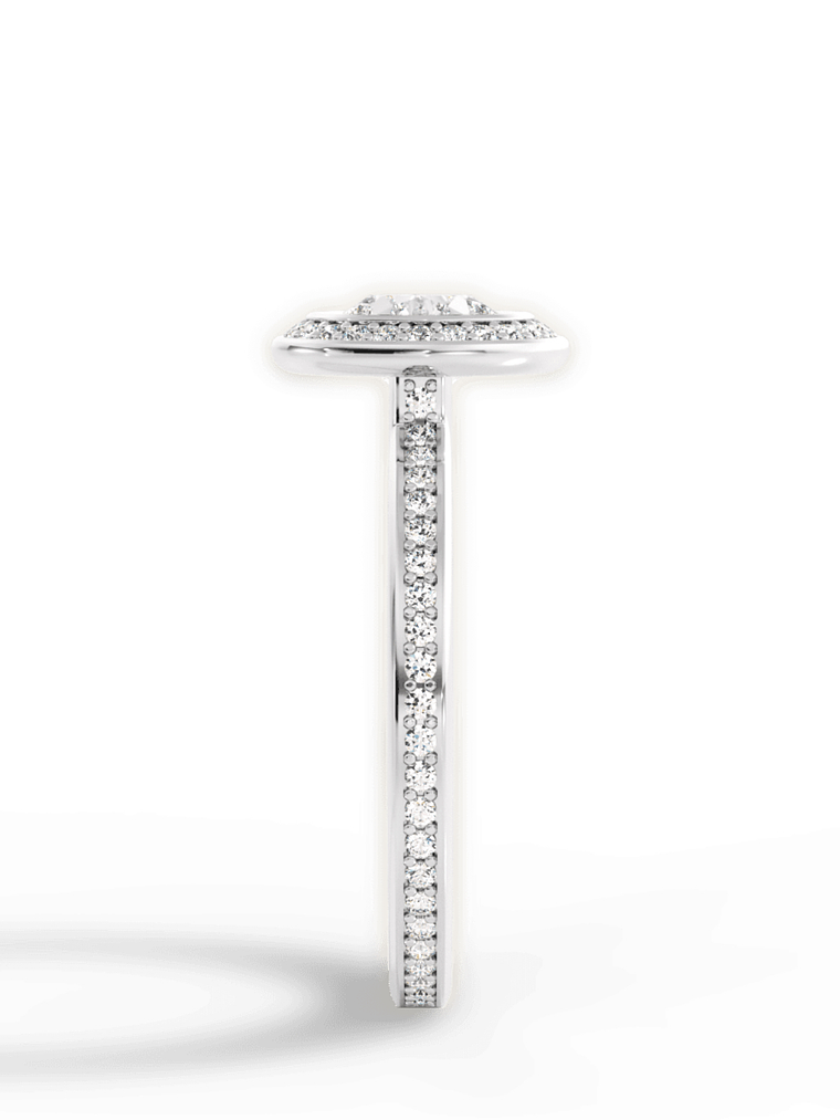 Anillo Solitario + Sinfín Diamantes Naturales en Platino 2