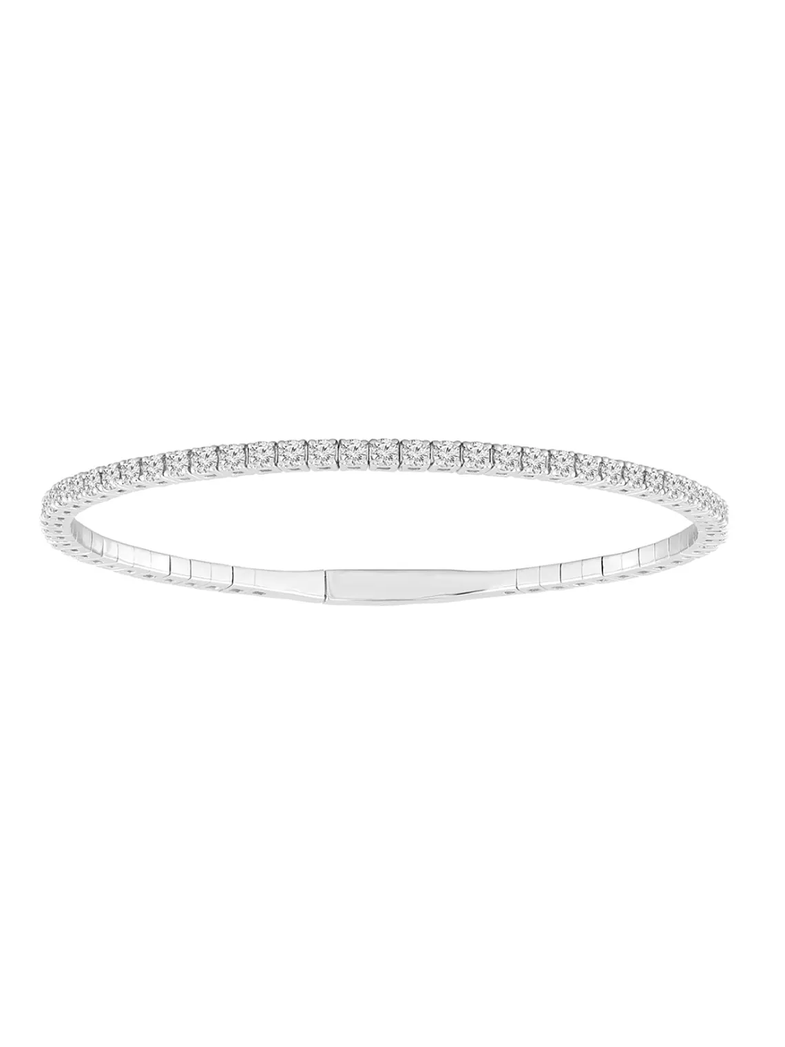 Maravillosa Esclava Flexible Irrompible Diamantes en Oro Blanco 18K 2