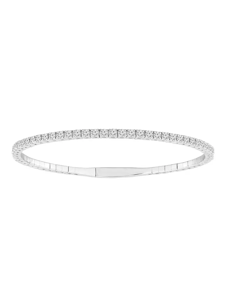 Maravillosa Esclava Flexible Irrompible Diamantes en Oro Blanco 18K 2