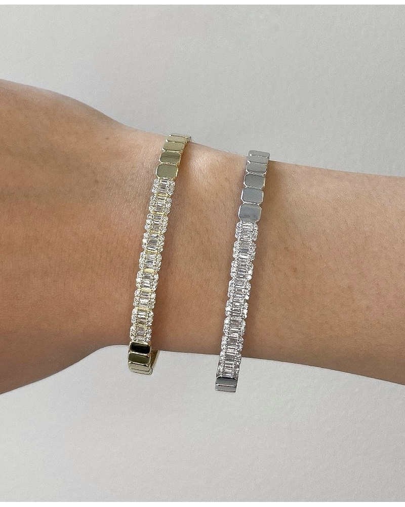 Preciosa Esclava Diamantes Baguette en Oro Amarillo 18K