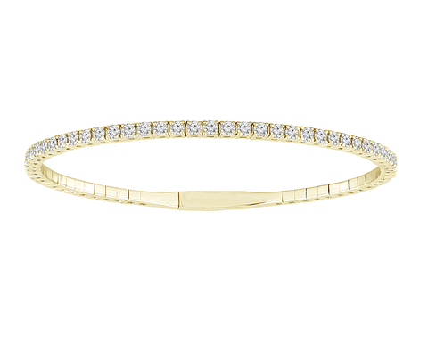 Maravillosa Esclava Flexible Irrompible 3.0 Ct Diamantes en Oro Amarillo 18K