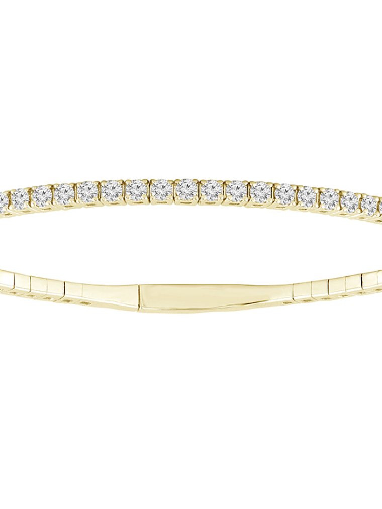 Maravillosa Esclava Flexible Irrompible 3.0 Ct Diamantes en Oro Amarillo 18K 1