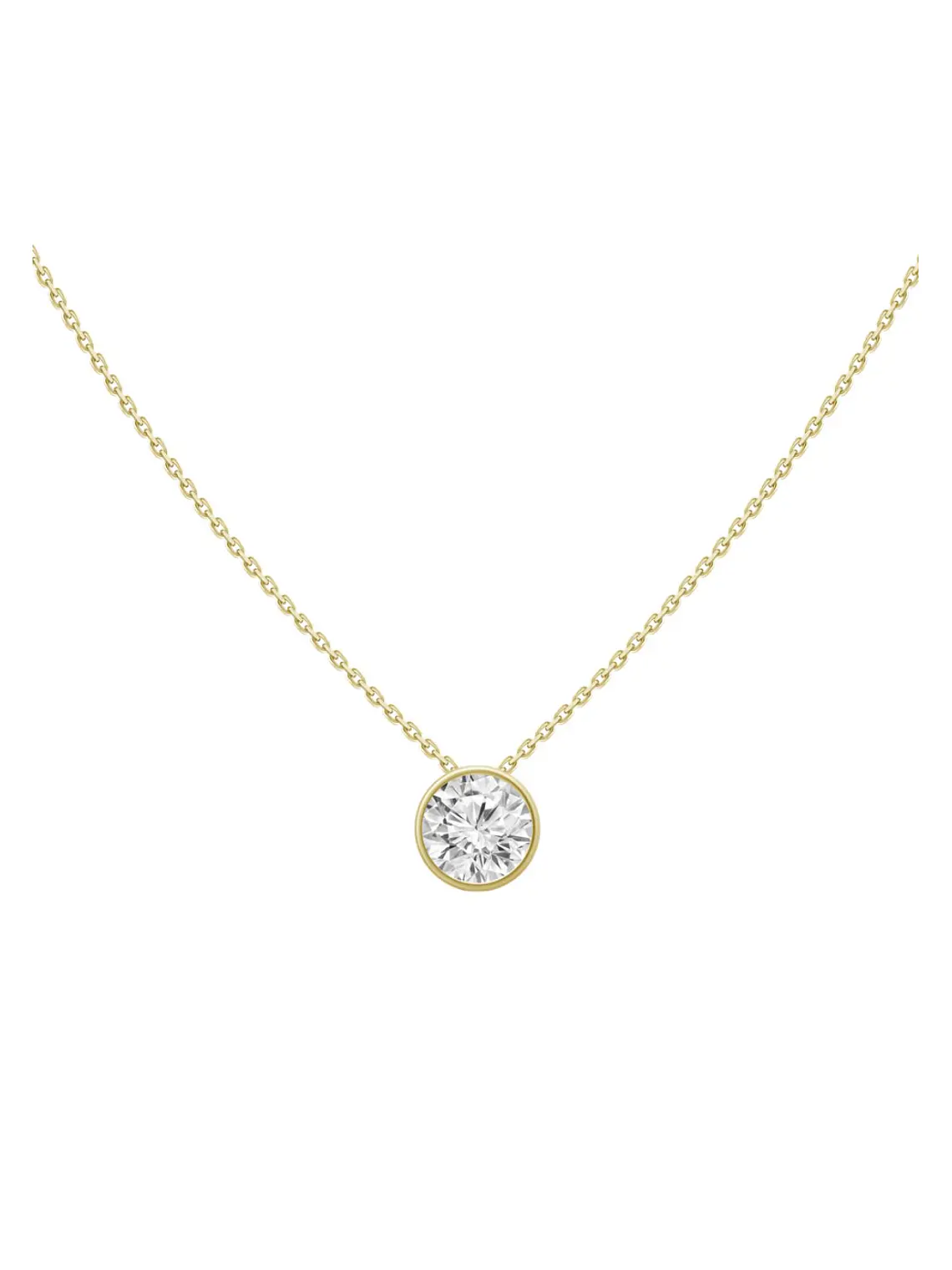 Collar Punto de Luz Gran Diamante en Oro Amarillo 18K 1