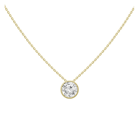 Collar Punto de Luz Gran Diamante en Oro Amarillo 18K