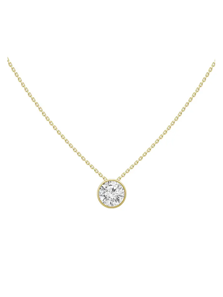 Collar Punto de Luz Gran Diamante en Oro Amarillo 18K 1