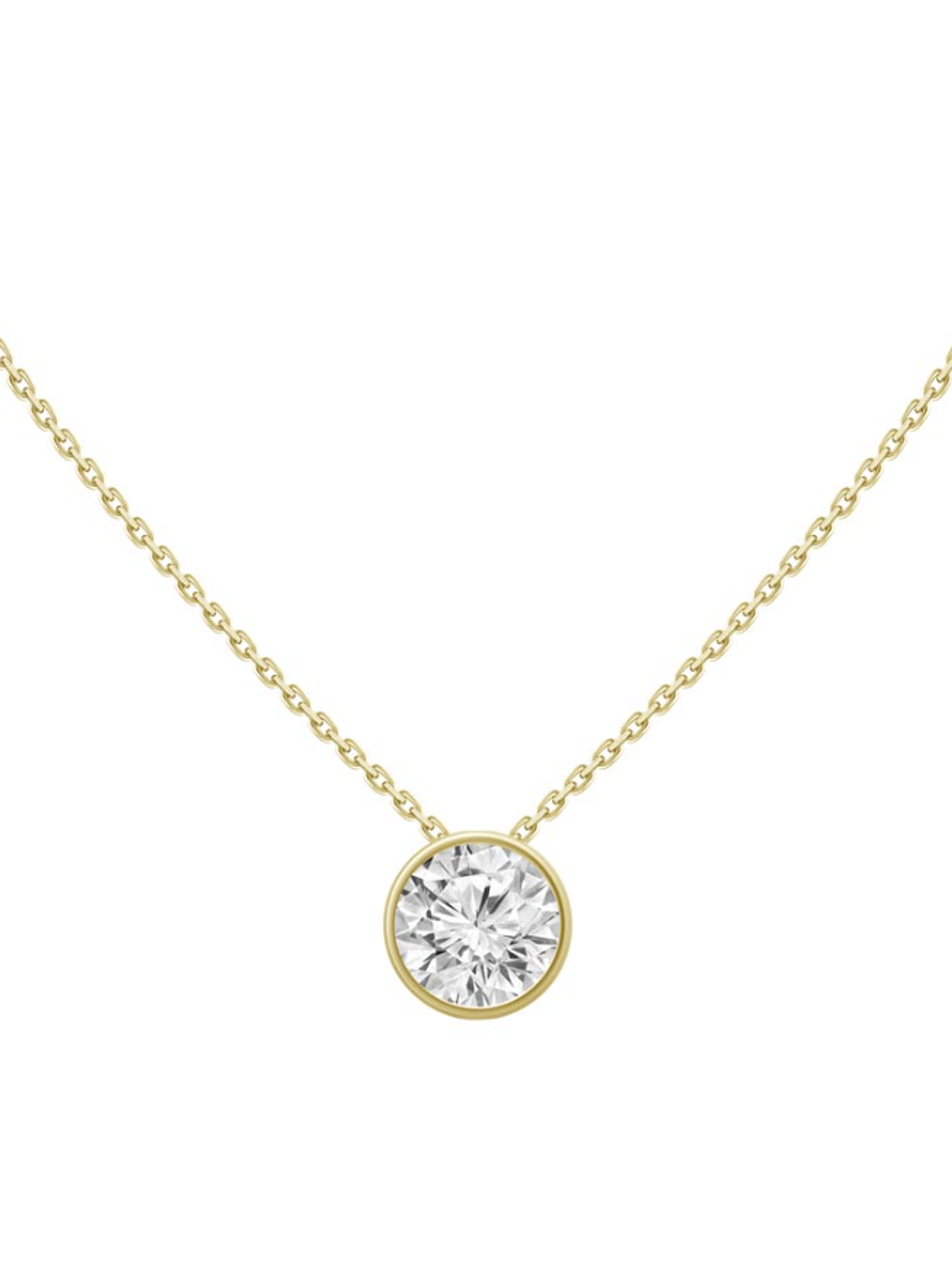 Collar Punto de Luz Gran Diamante en Oro Amarillo 18K 1