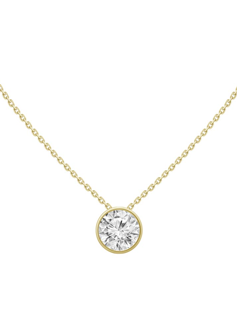 Collar Punto de Luz Gran Diamante en Oro Amarillo 18K 1