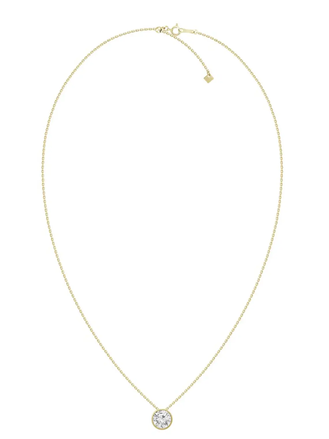 Collar Punto de Luz Gran Diamante en Oro Amarillo 18K 2