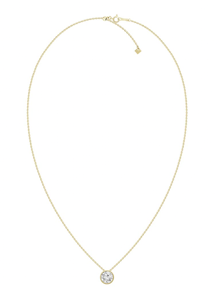 Collar Punto de Luz Gran Diamante en Oro Amarillo 18K 2