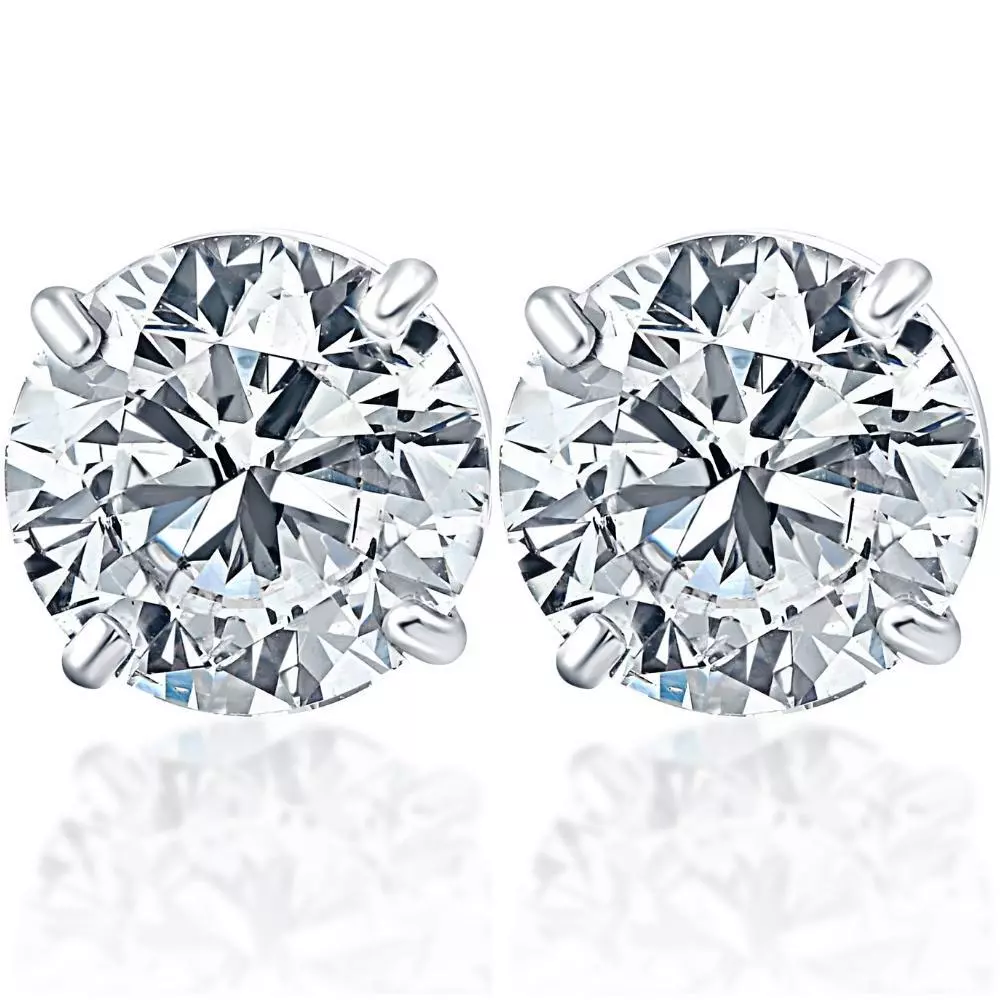 Espectacular Aros Punto de Luz Diamantes 2 Quilates 200 puntos en Oro Blanco 18K