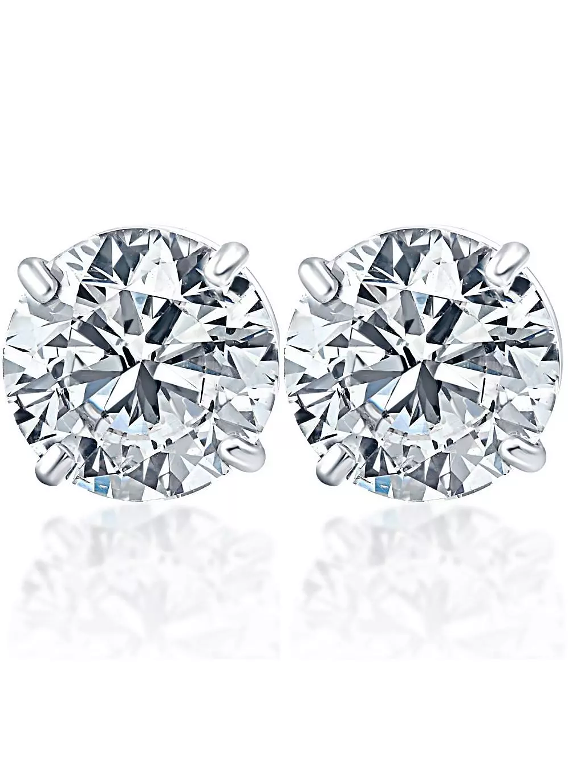 Espectacular Aros Punto de Luz Diamantes 2 Quilates 200 puntos en Oro Blanco 18K 1