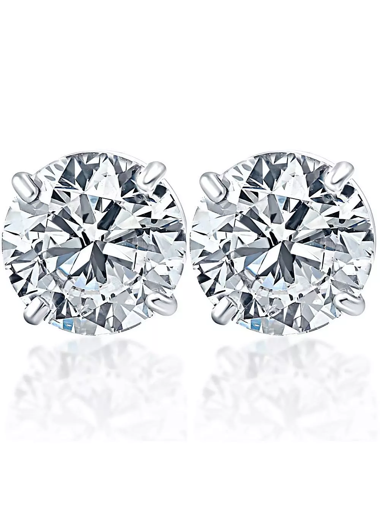 Espectacular Aros Punto de Luz Diamantes 2 Quilates 200 puntos en Oro Blanco 18K 1